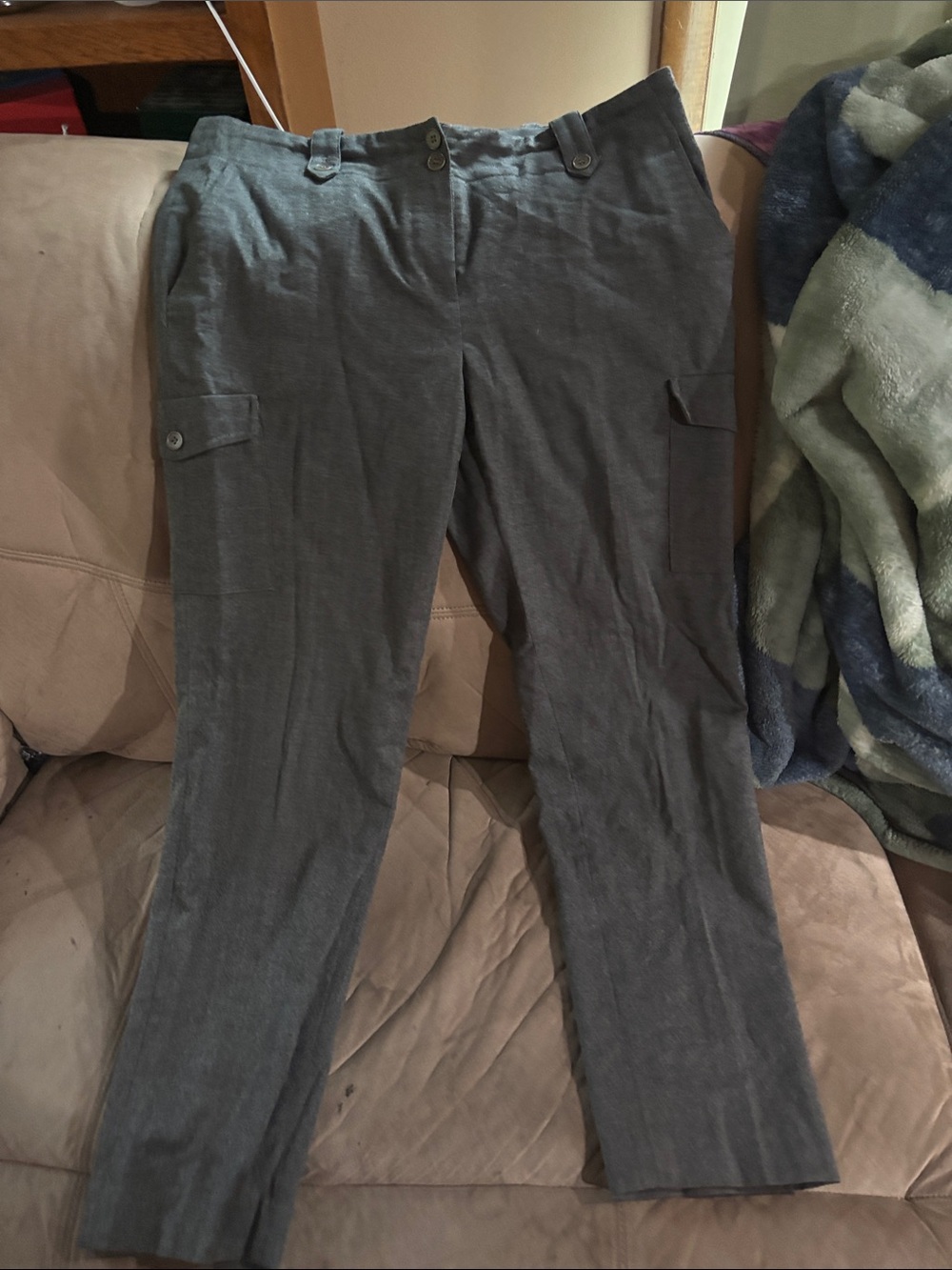 Talbots Gray Women's Wool Lined Cargo Trousers